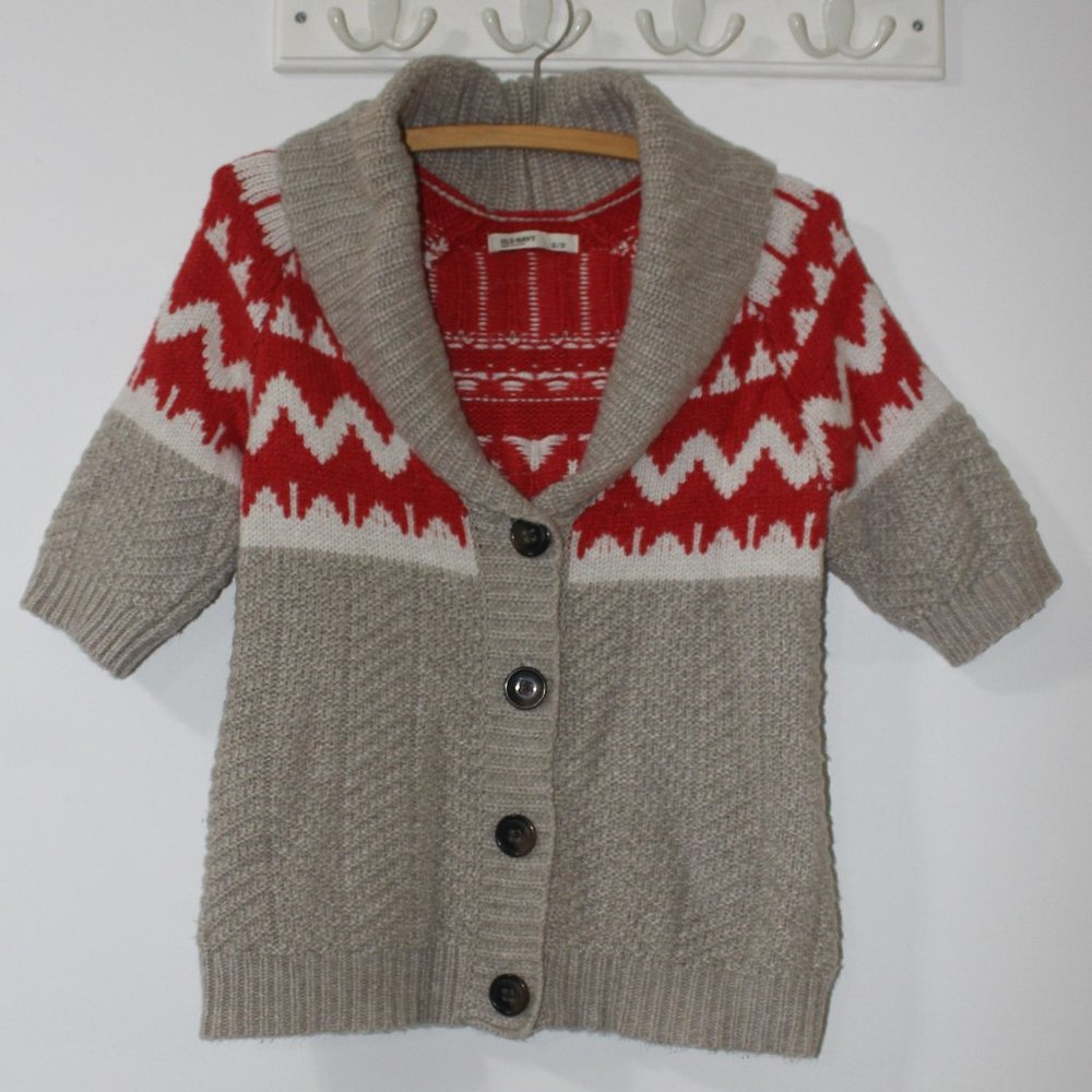 🧡 VTG Old Navy Shawl Cardigan Sweater Size Small Short Sleeve